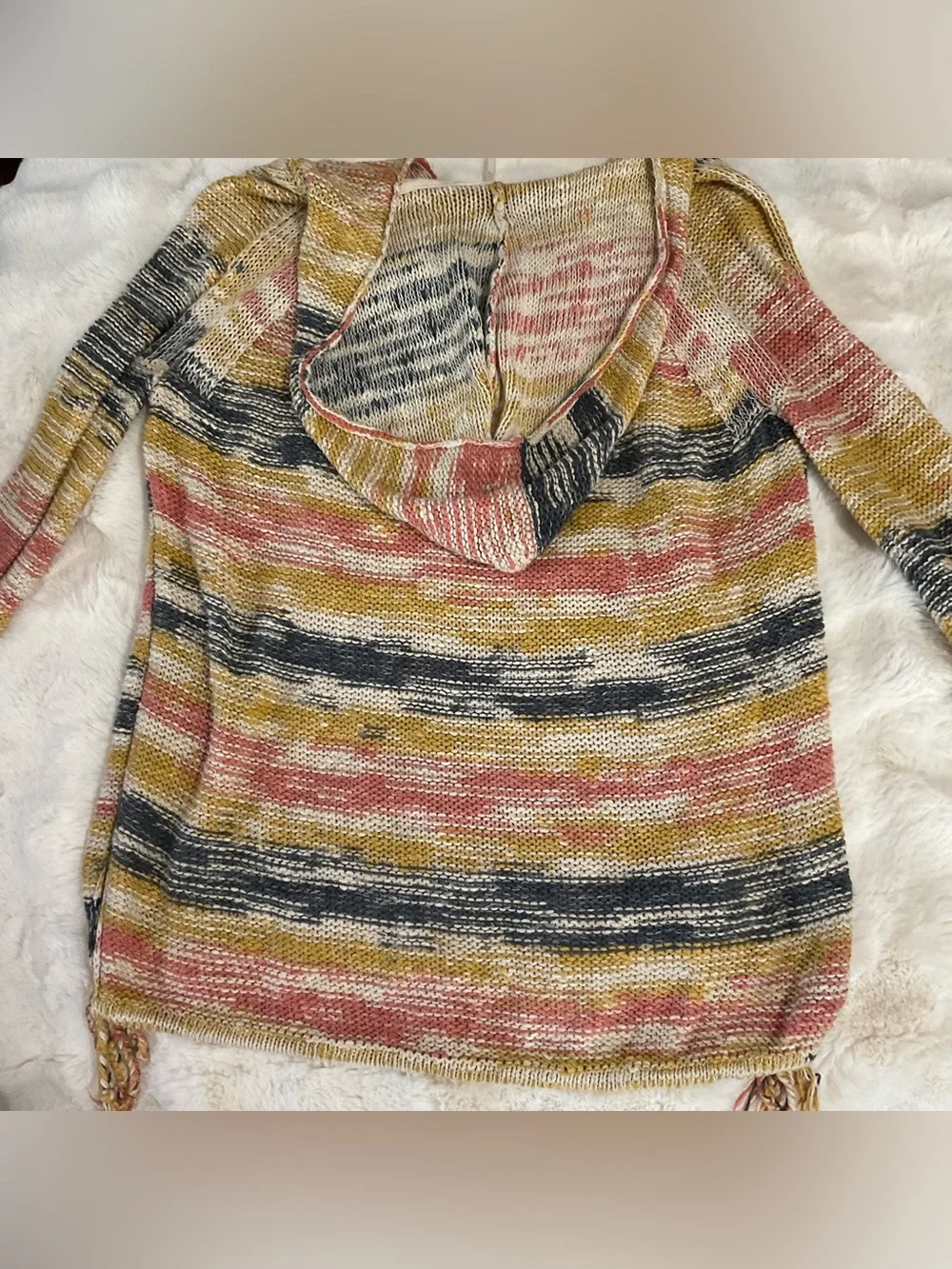 Free People Snowcone Hoodie, blue combo, oversized, size XS, EUC